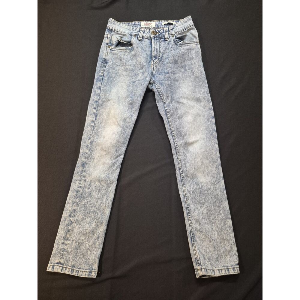 Womens 30×27 Roadster Acid Washed Cropped Skinny Jean